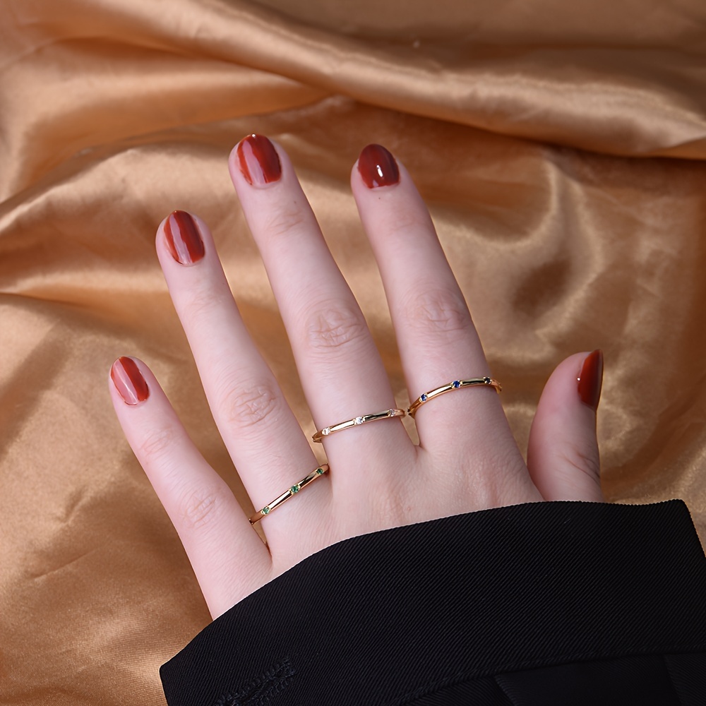 925 Silver Three Round Geometric Ring for Women